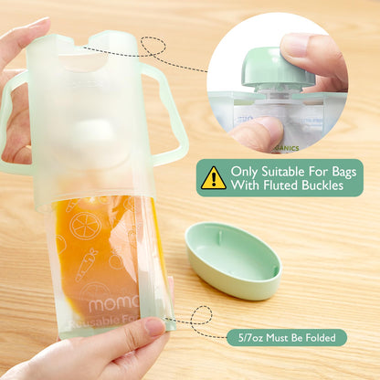 Momcozy anti-squeeze snack holder with food pouch