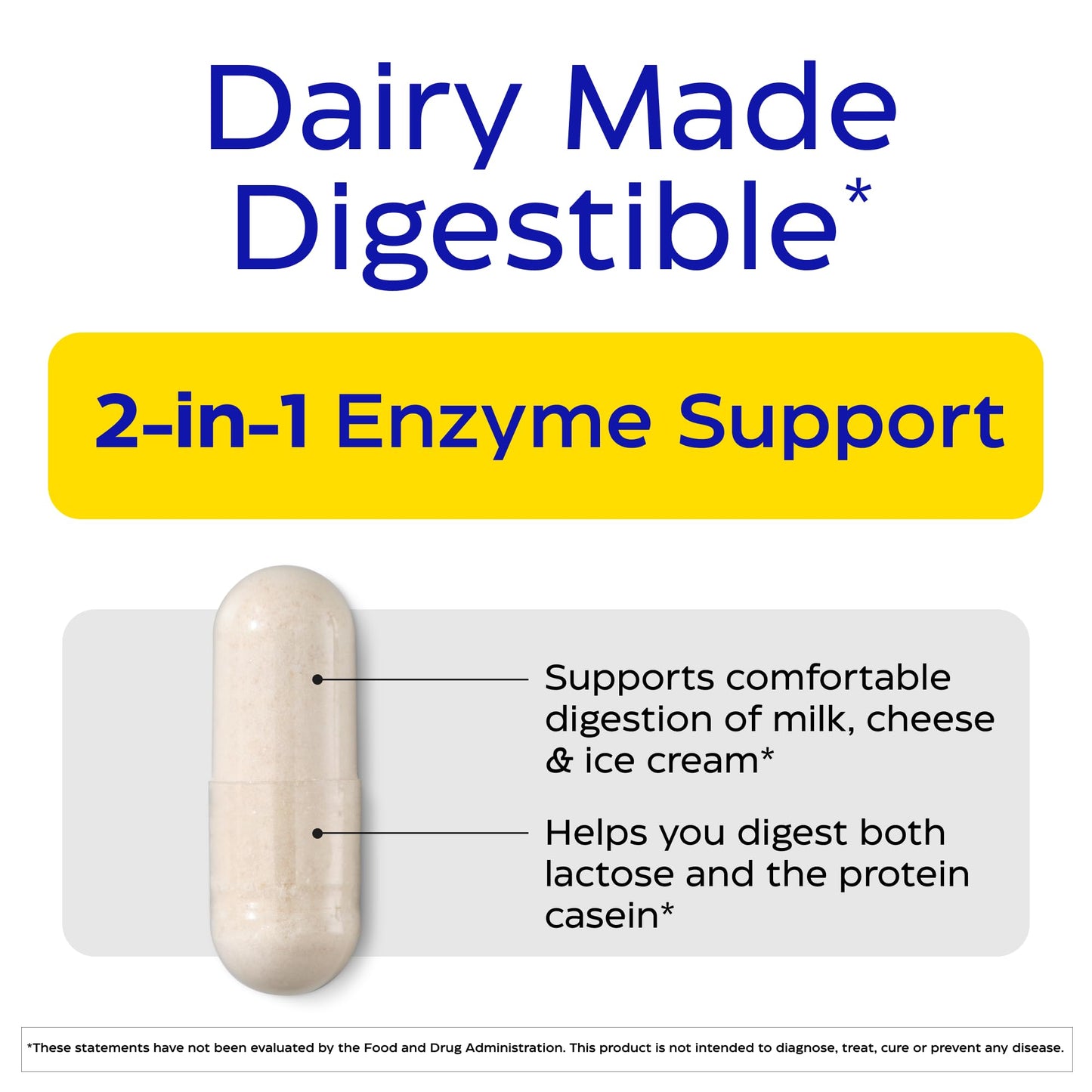 Enzymedica DairyAssist supplement facts and ingredients label close up