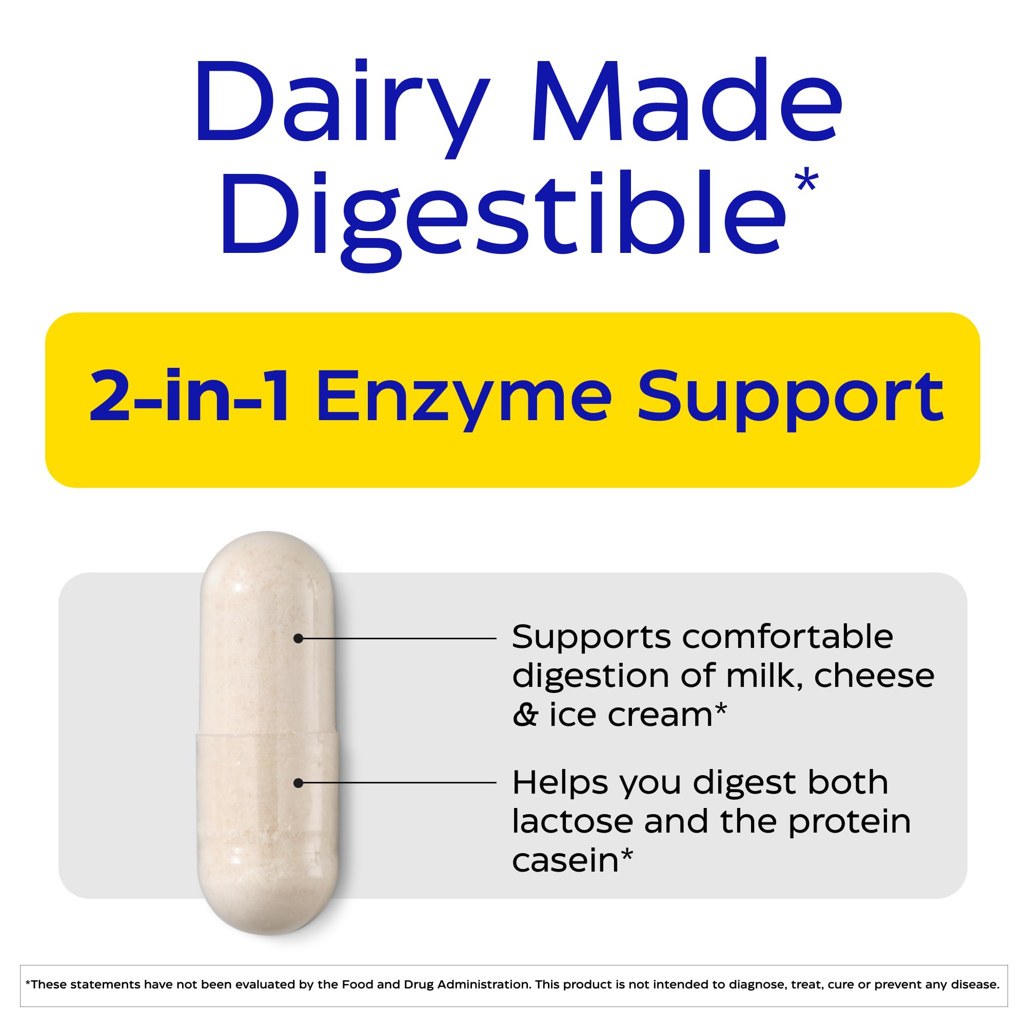 Enzymedica DairyAssist supplement facts and ingredients label close up