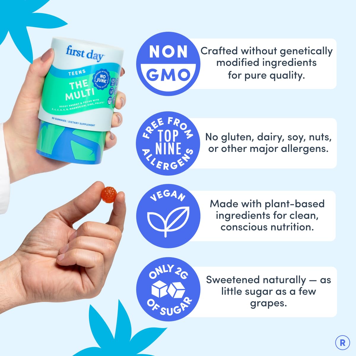 First Day Teen Multivitamin Gummies packaging seal and quality assurance