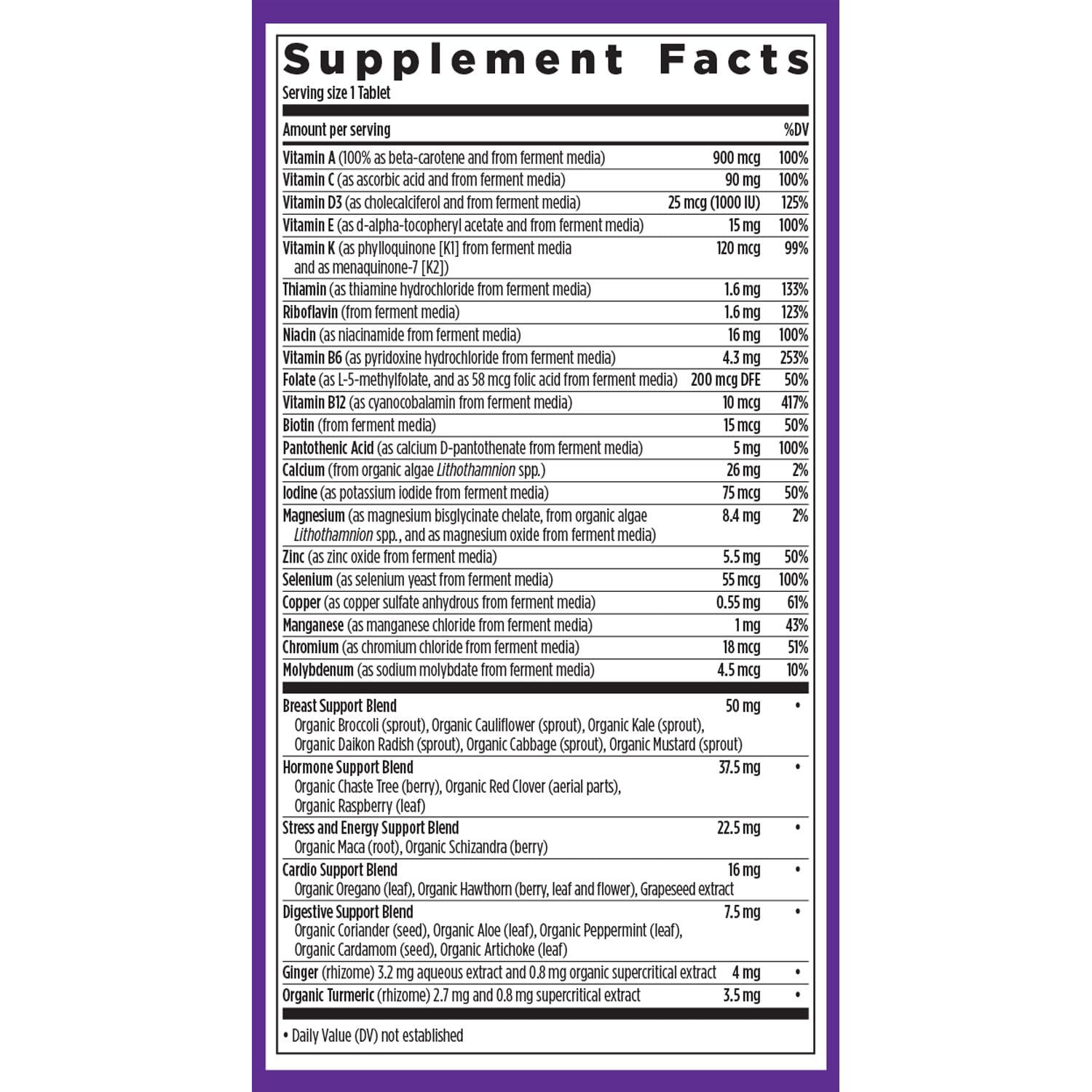 New Chapter Every Woman One Daily 40 Plus non GMO certification logo view