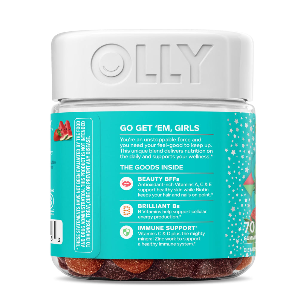 OLLY 70 count daily wellness gummy container back view