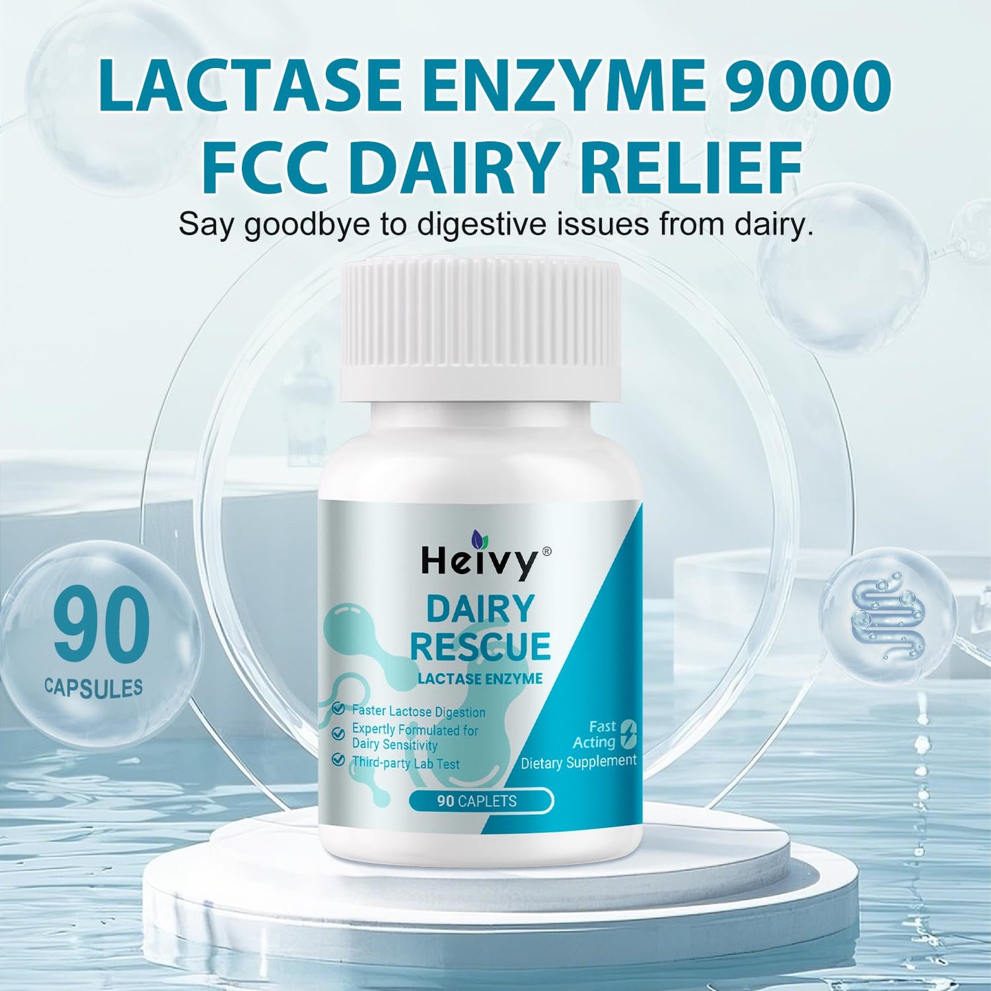 Heivy high strength dairy relief caplets dietary ingredients overview