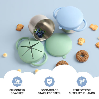 Daximo 2 pack snack cups blue purple and green
