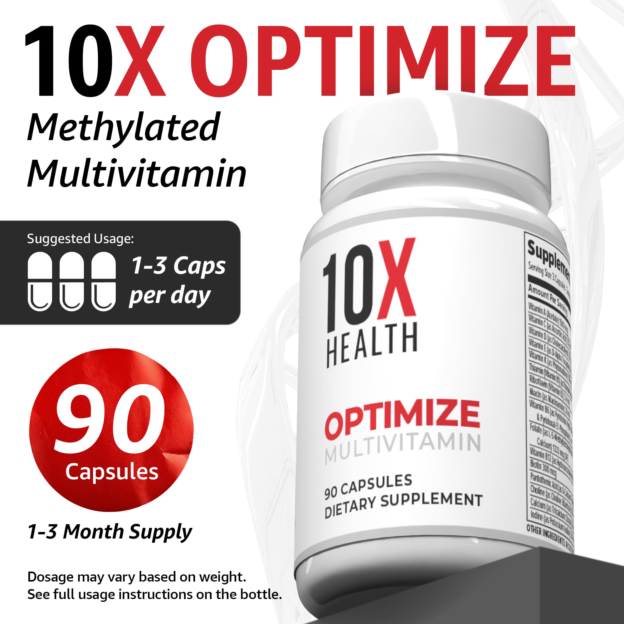 Back label view displaying the comprehensive thirty-four in one ingredients list including N-Acetyl Cysteine and magnesium.
