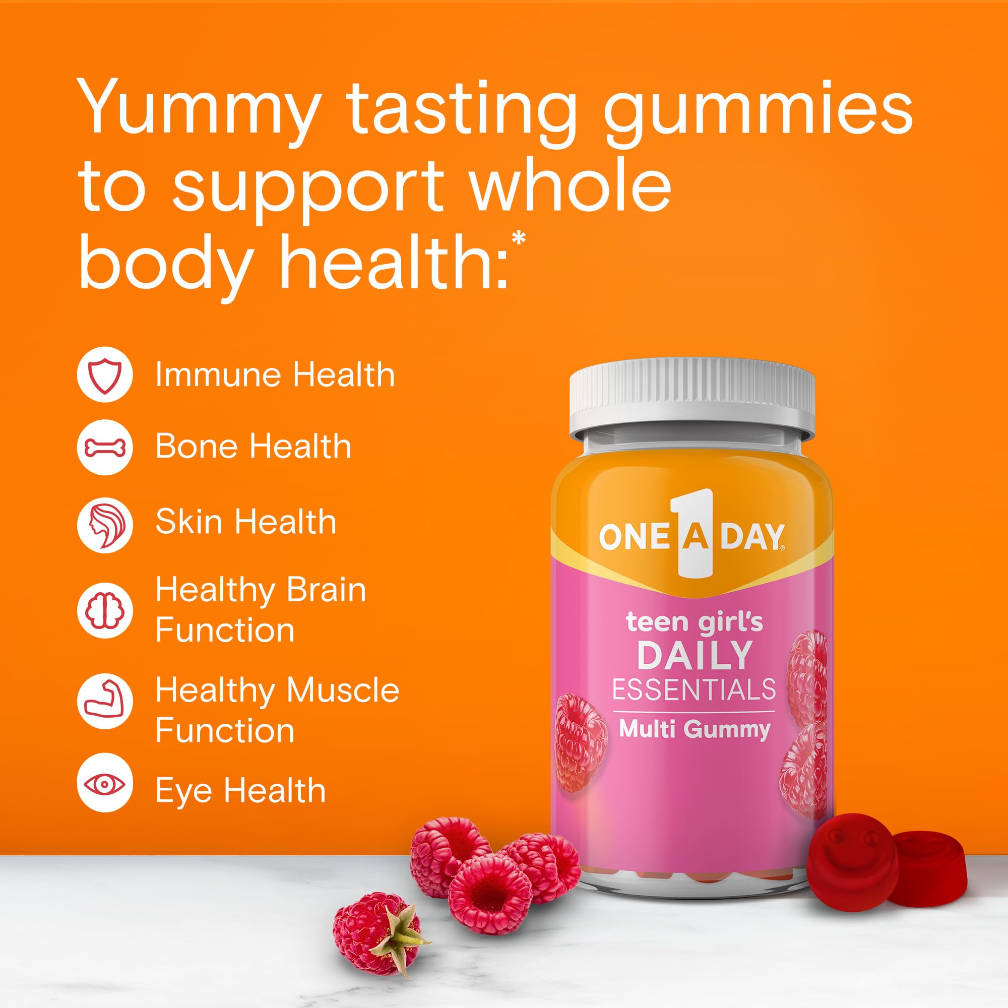 One A Day Teen Girl Daily Essentials multivitamin nutritional facts label on back of bottle