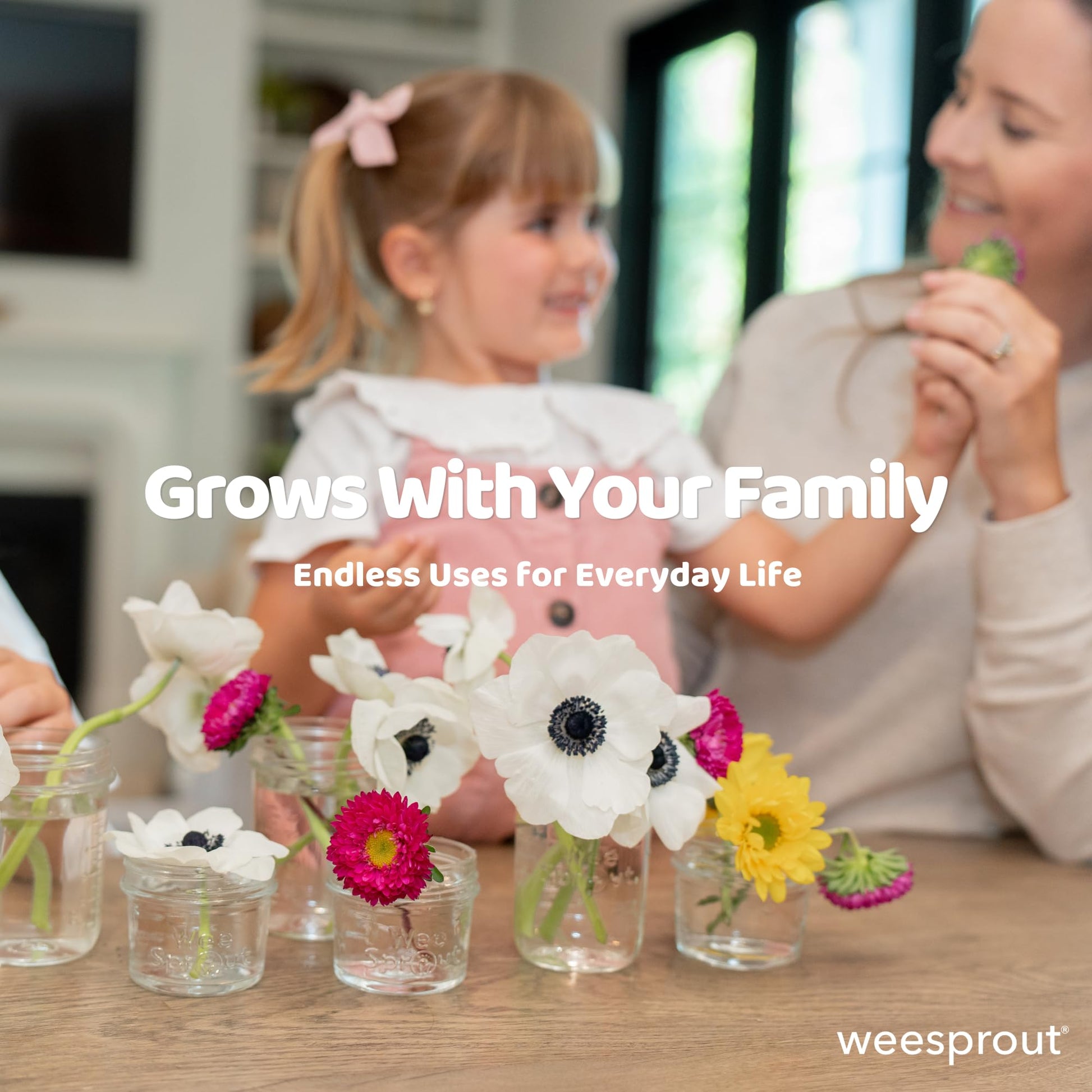 WeeSprout glass baby food jars stacked for easy organization