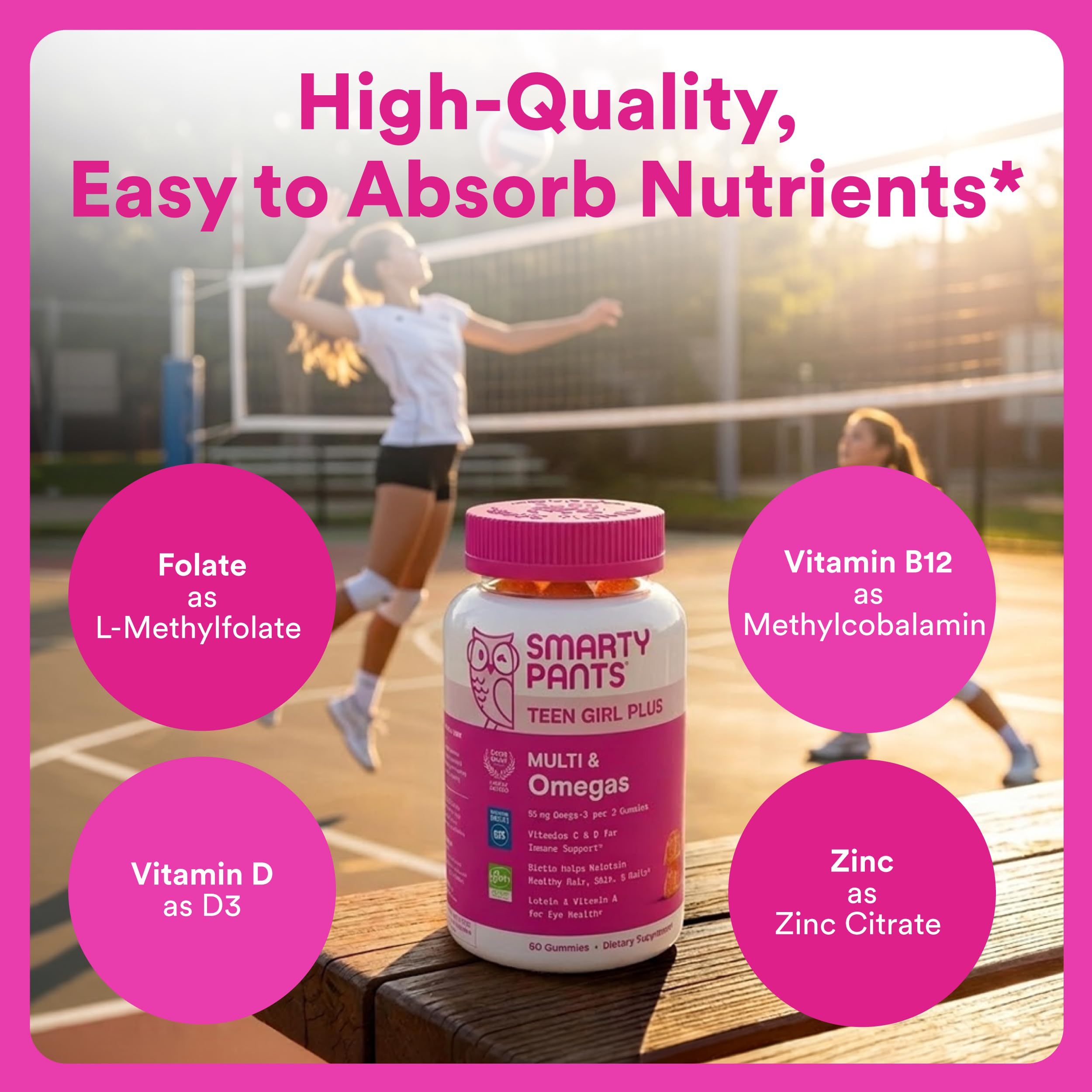 SmartyPants Teen Girl biotin and omega 3 multivitamin for healthy hair skin and nails