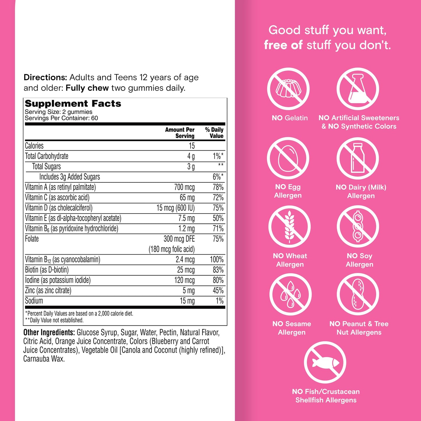 Full packaging display of One A Day Teen Girl Daily Essentials multivitamin gummies