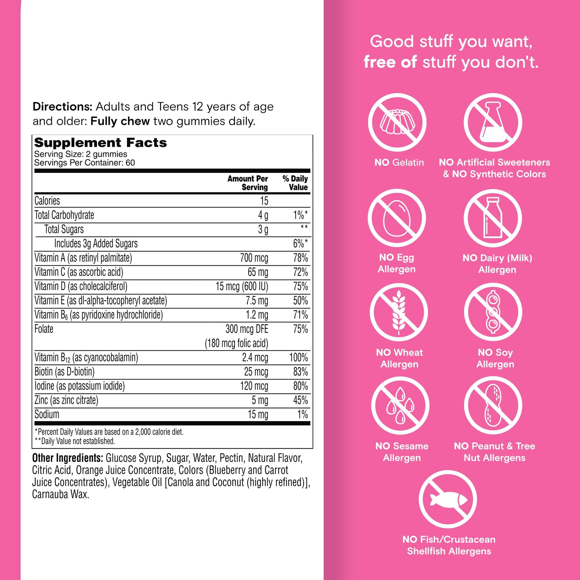 Full packaging display of One A Day Teen Girl Daily Essentials multivitamin gummies