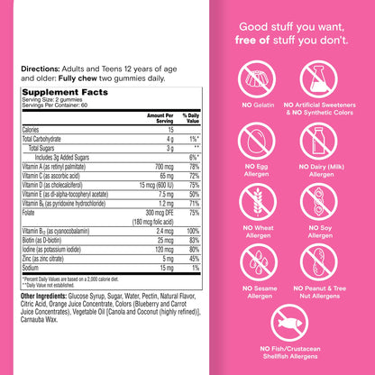 Full packaging display of One A Day Teen Girl Daily Essentials multivitamin gummies
