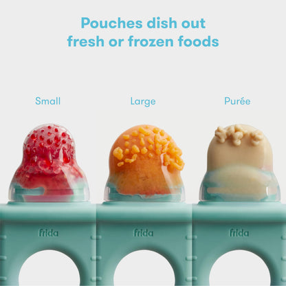 Close up of perforated silicone tip on Frida Baby food feeder