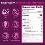 JolliMoo Lactase Enzyme Gummies nutritional facts panel label
