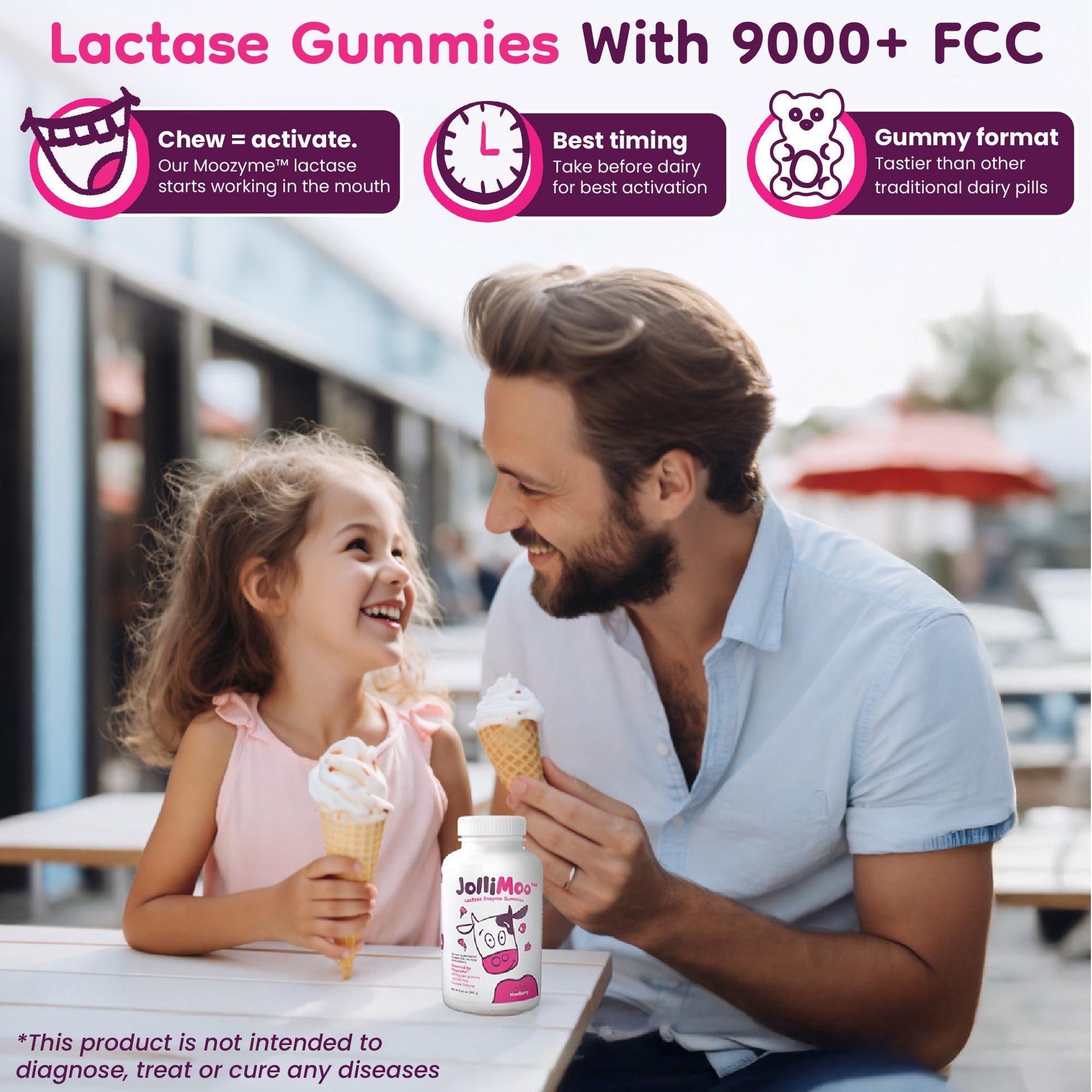 JolliMoo 9000 FCC lactase digestive enzyme supplements for bloating relief