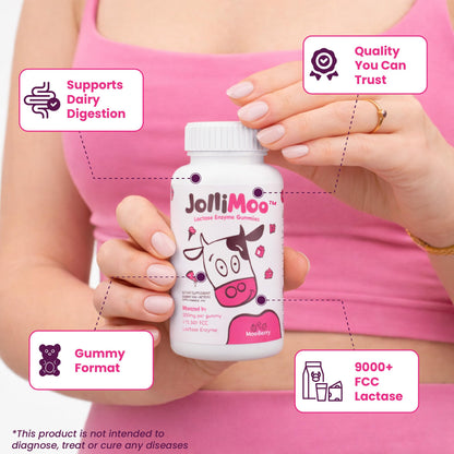 USA imported JolliMoo pectin based kosher dairy digestive aid gummies