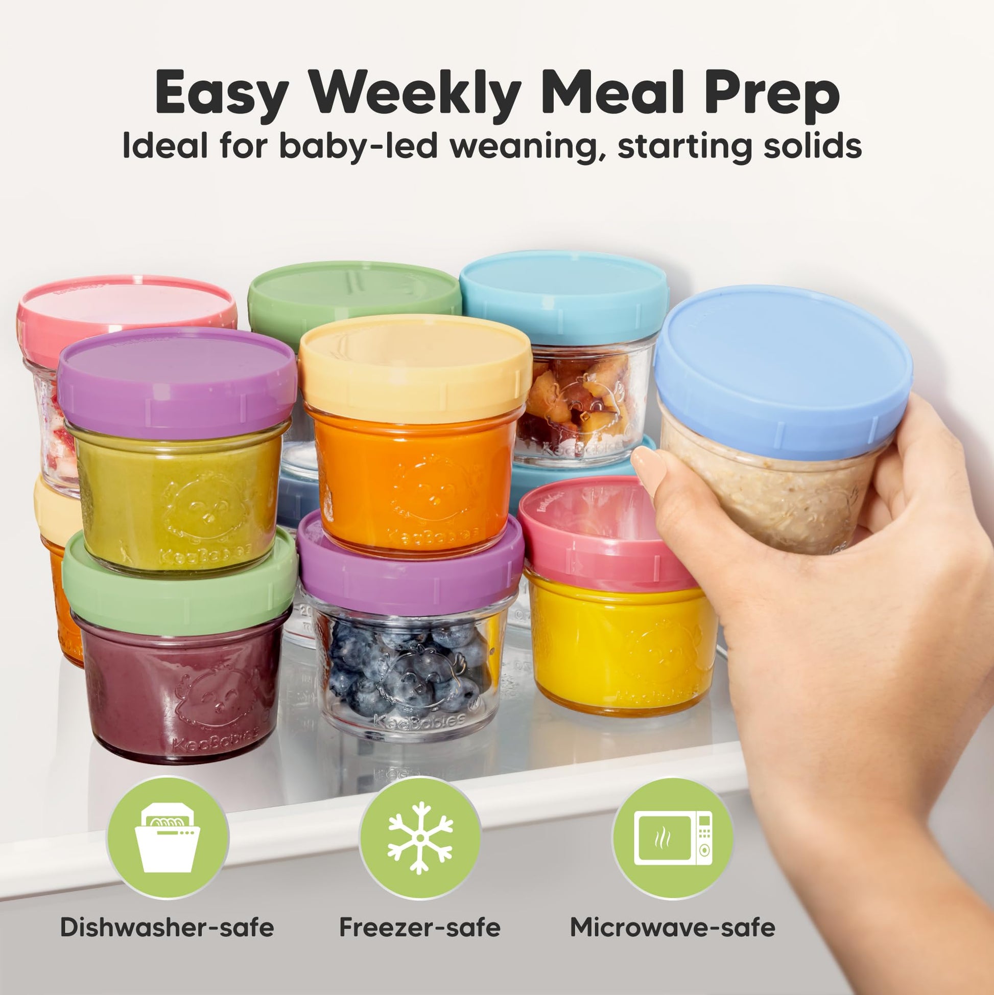 Stackable design of Keababies baby food storage containers