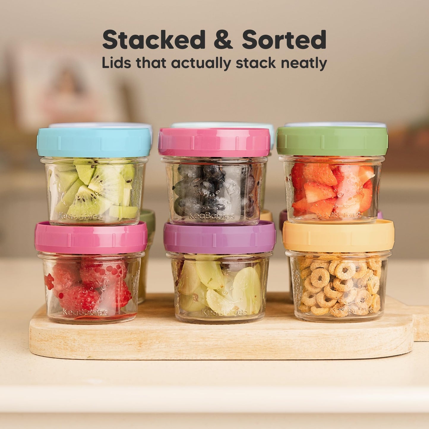 Detailed view of Keababies glass jar silicone sealing ring