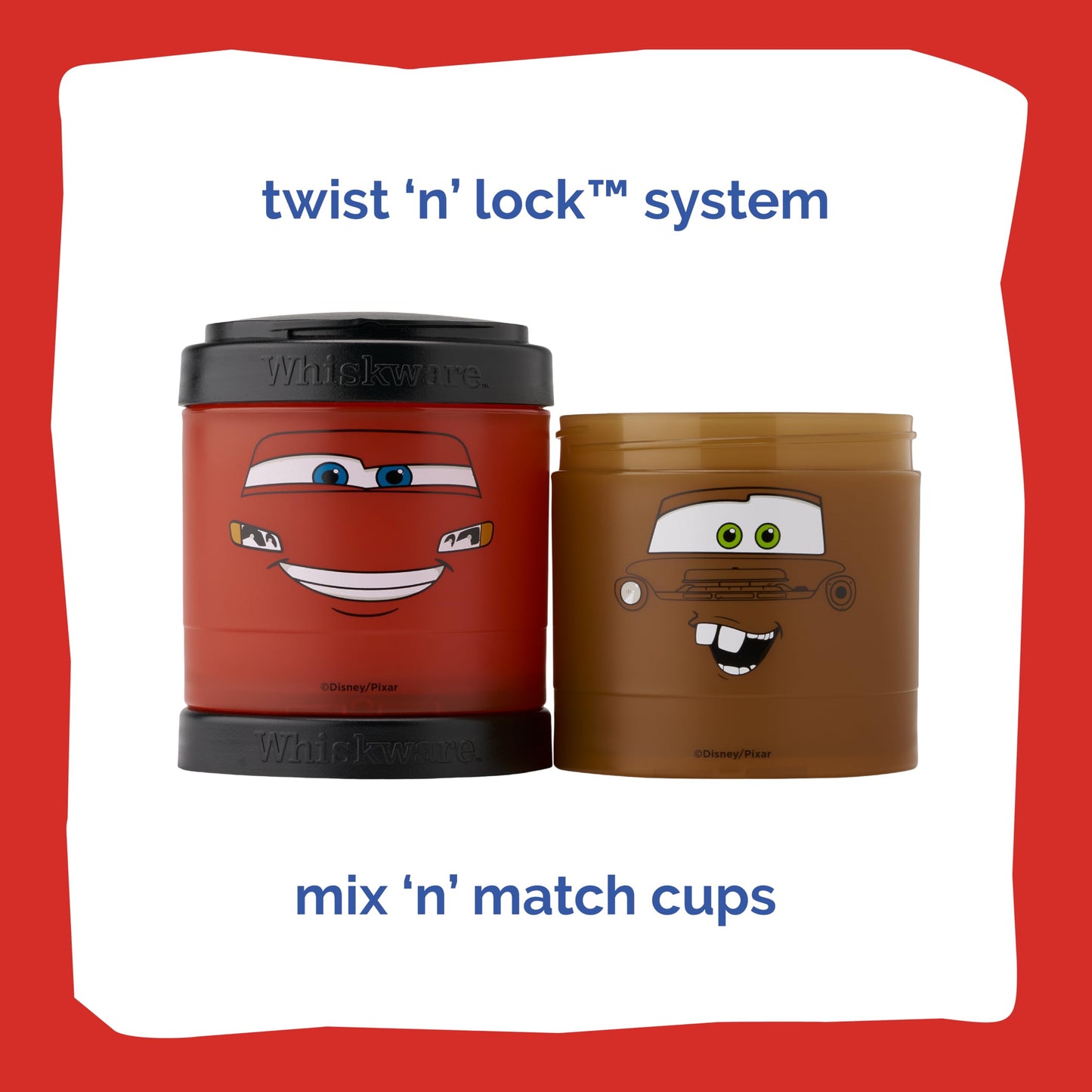 Three interlocking snack containers for toddlers