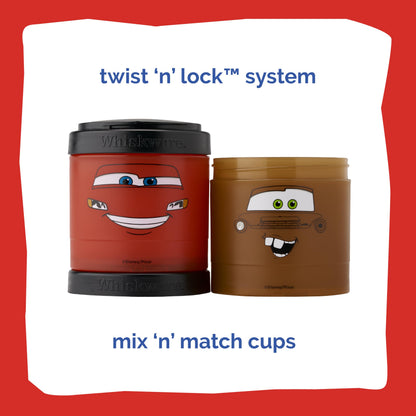 Three interlocking snack containers for toddlers