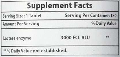 Nova Nutritions Lactase Enzyme 180 count dietary supplement packaging showcasing allergen free certifications