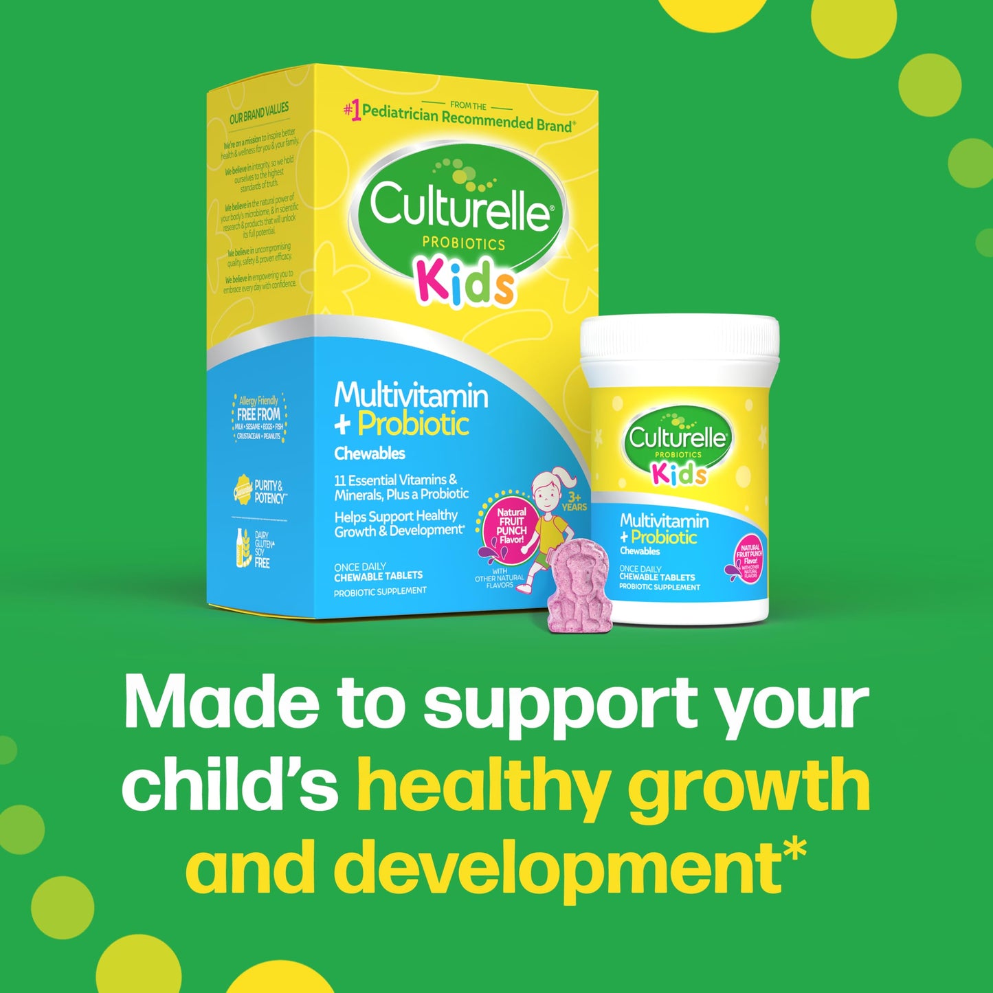 Culturelle Kids chewable daily growth vitamins for ages three and older