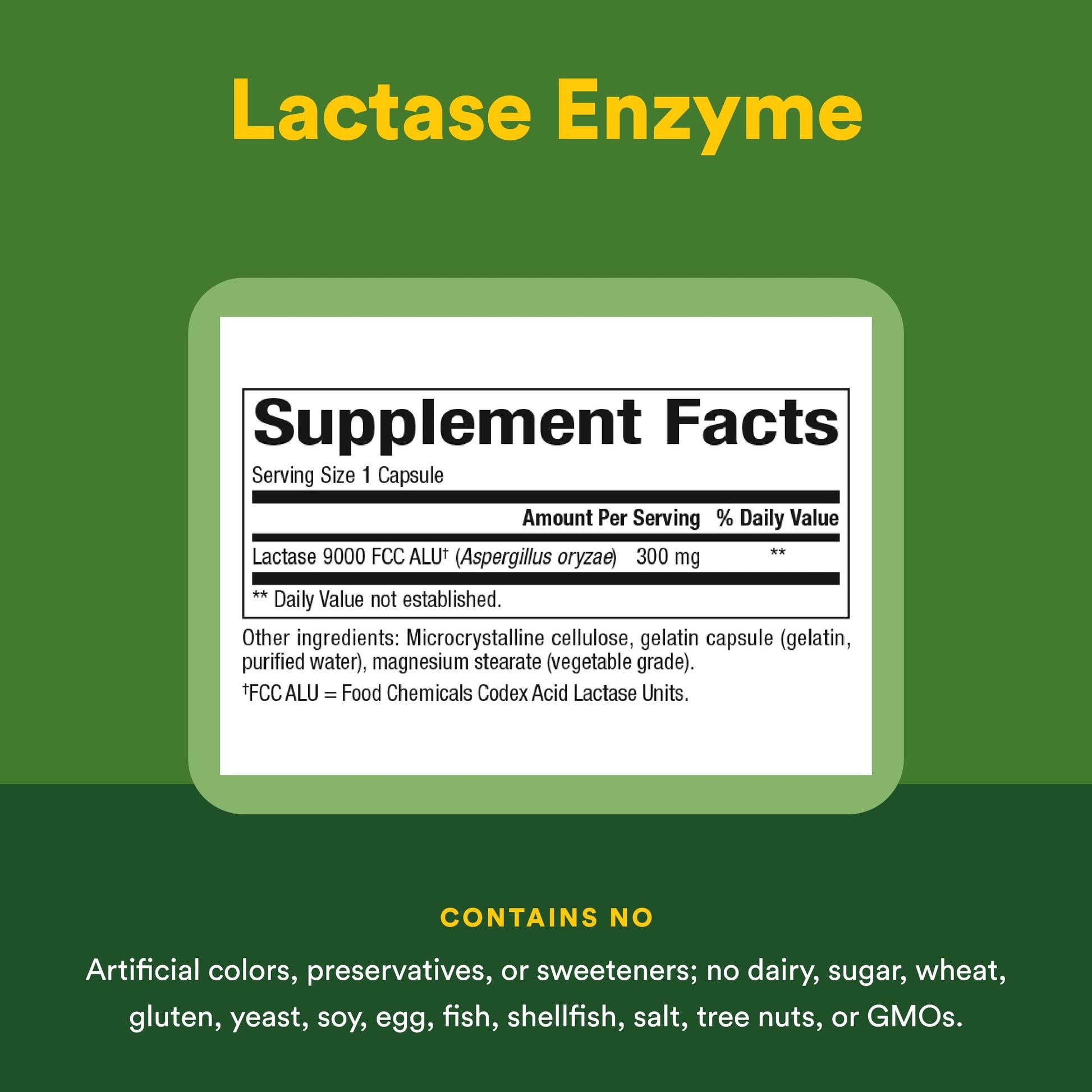 Authentic Natural Factors Lactase capsules packaging highlighting non GMO and gluten free logos