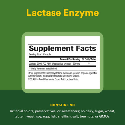 Authentic Natural Factors Lactase capsules packaging highlighting non GMO and gluten free logos