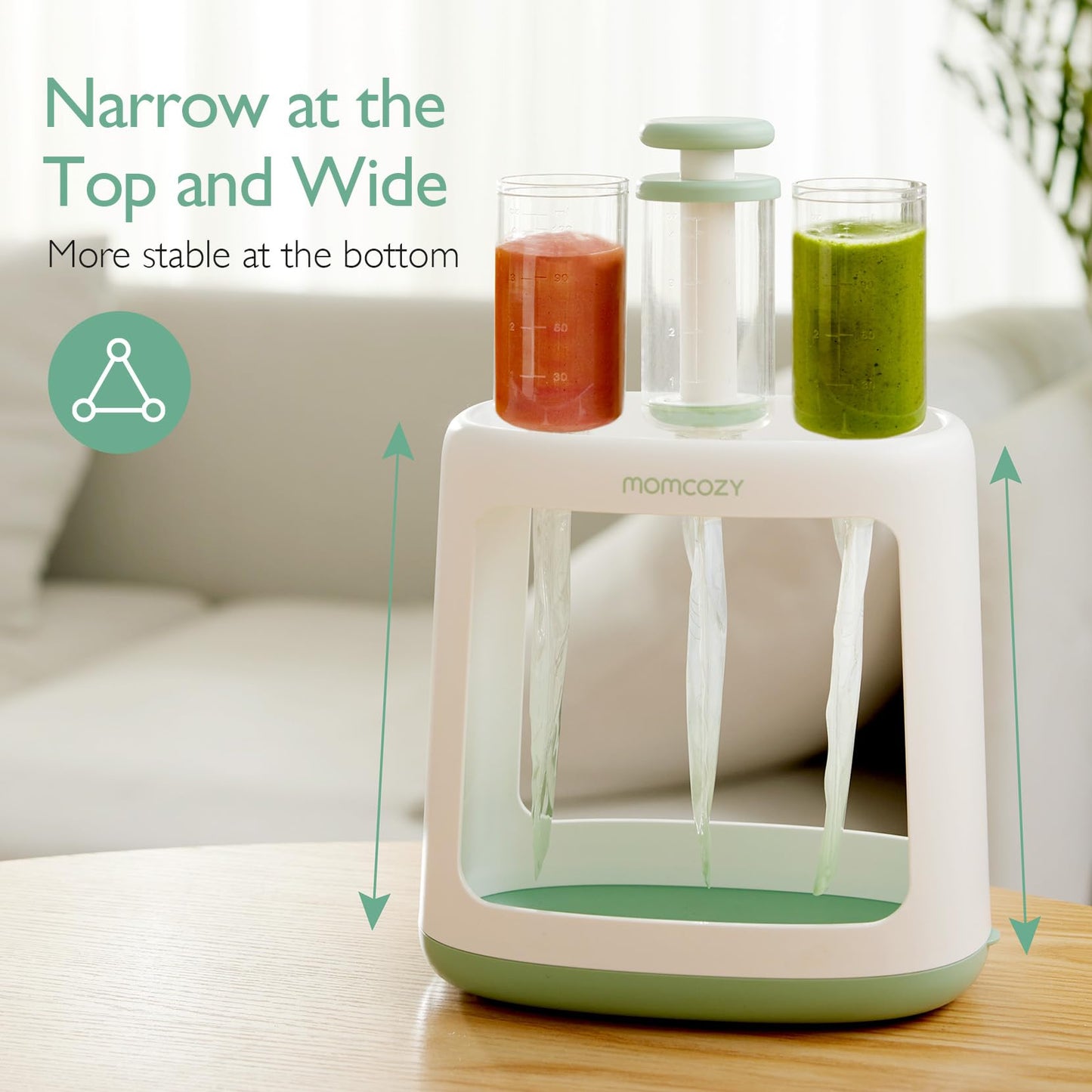 Top view of Momcozy squeeze station filling system