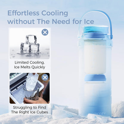 Momcozy 22 fluid ounce cooler showing separate storage capacity