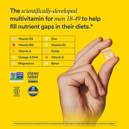 Ritual daily multivitamin for men showing beadlet in oil capsule technology
