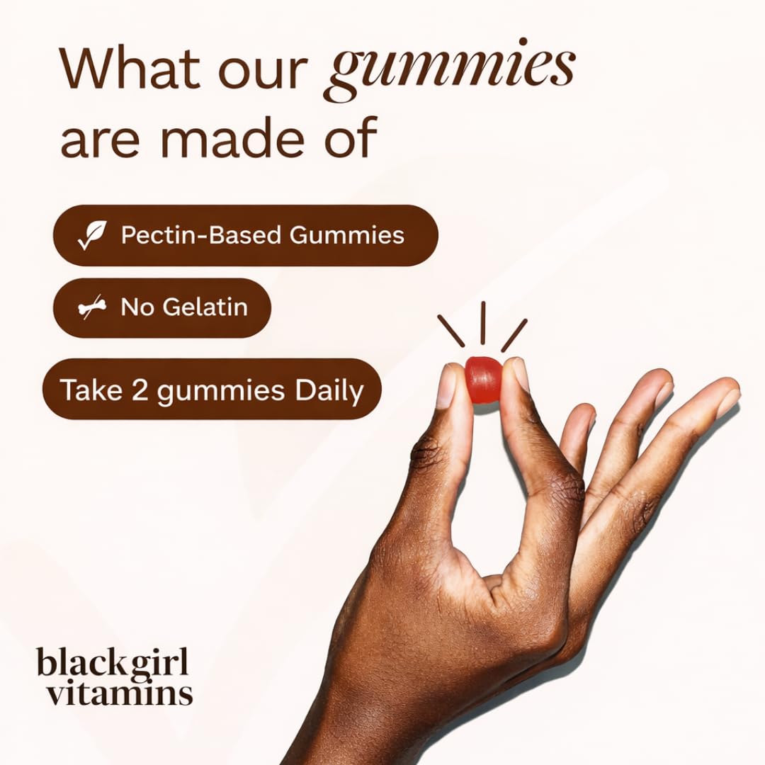 Black Girl Vitamins once a day nutritional supplement bottle packaging close up.
