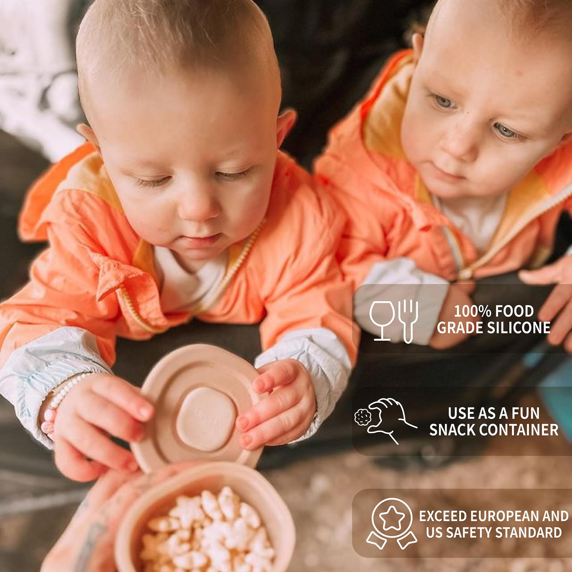 Leakproof silicone baby food container with airtight lid
