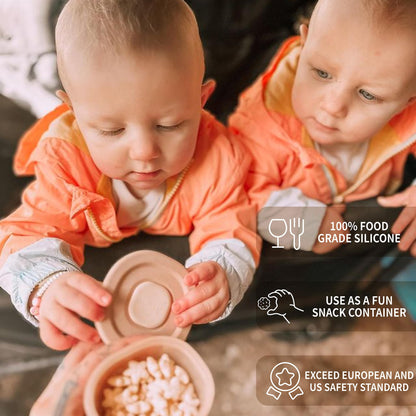 Leakproof silicone baby food container with airtight lid