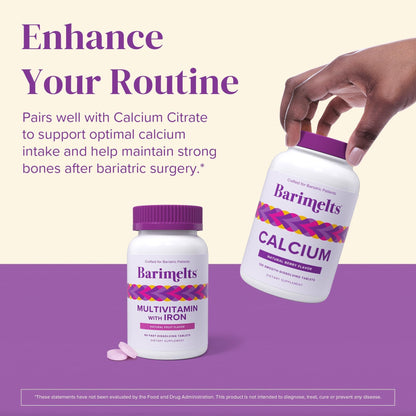 BariMelts fast dissolving tablets bariatric health supplement packaging back