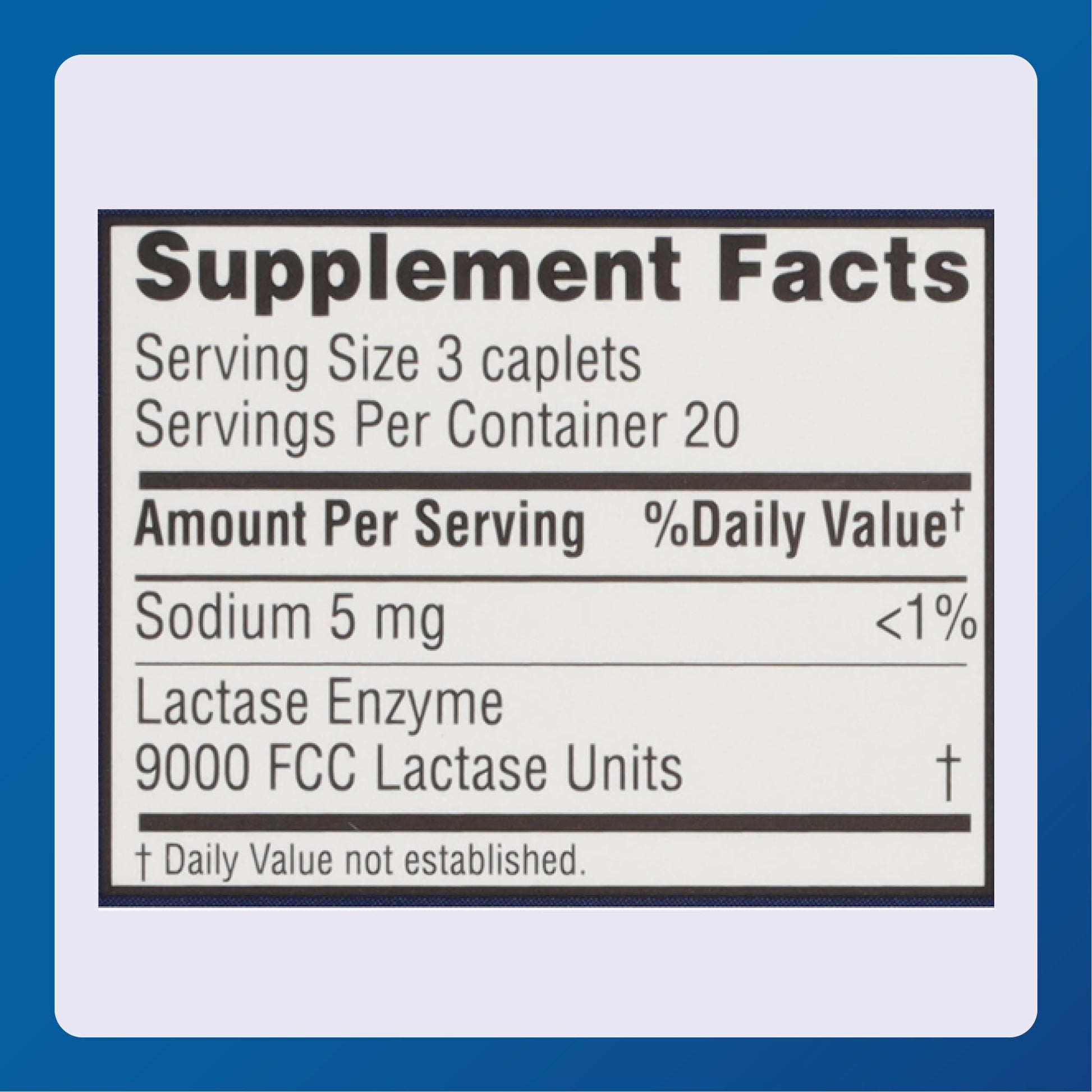 Sealed packaging of authentic USA imported MAJOR dairy aid caplets for gas and bloating prevention.