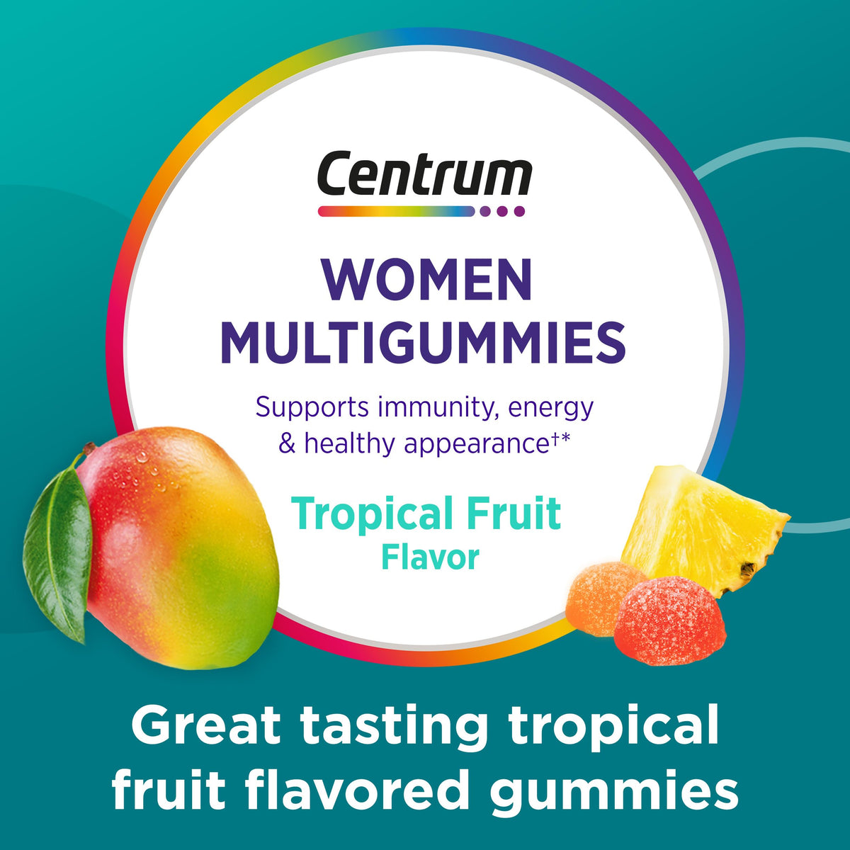 Centrum multivitamin gummies tropical fruit texture view