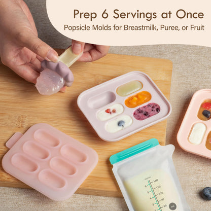 Close up of Moonkie freezer tray for baby food batch prep