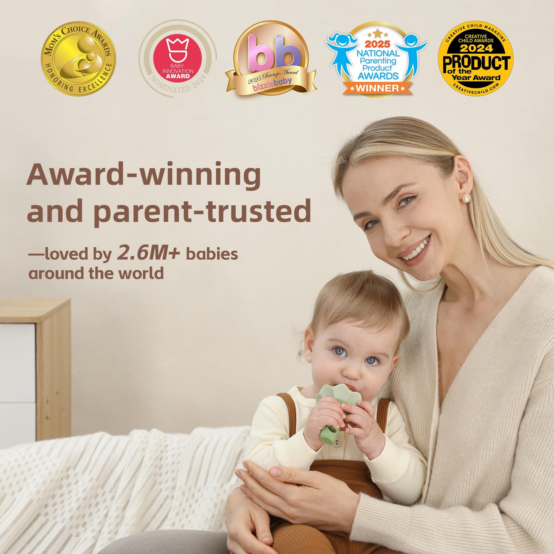 Moonkie food feeder demonstrating ease of grip for infants