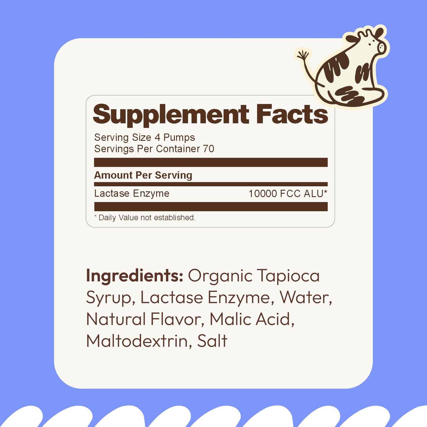 Moops customizable dosing pump liquid enzyme supplement for dairy comfort