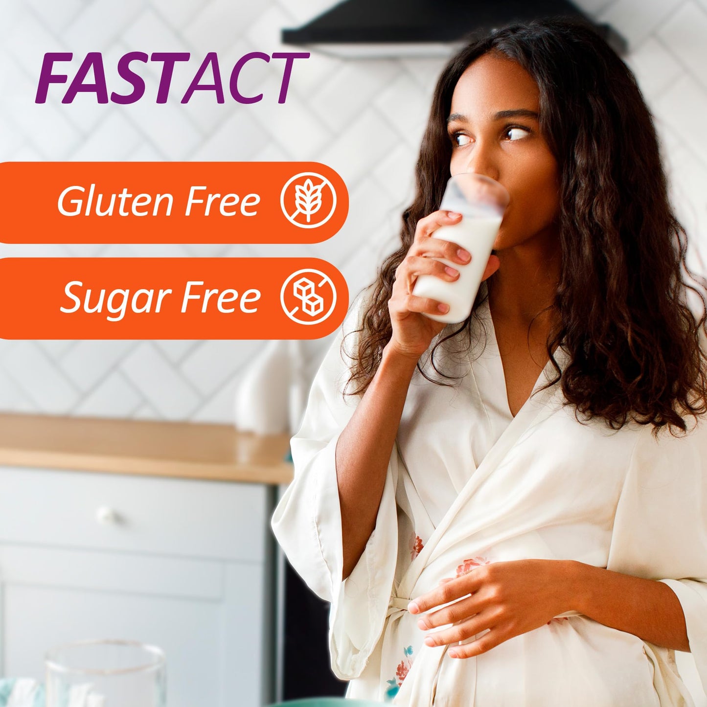 SENSI LATTE fast acting waterless melting tablets for lactose sensitivity and stomach bloating control