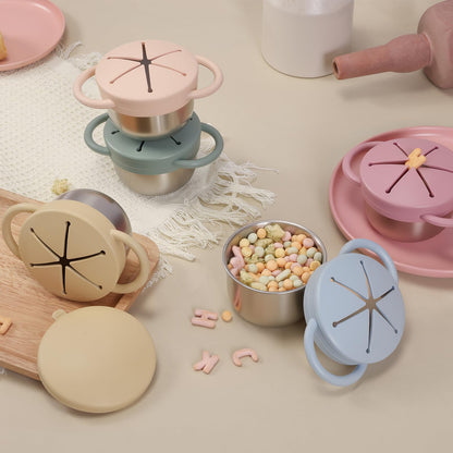 Solinfant snack cups set for self-feeding babies