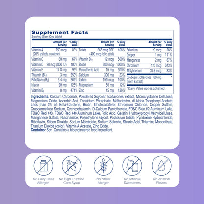 One A Day Women's Menopause Formula 50 count bottle displaying directions and dosage instructions