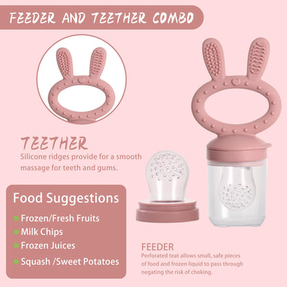 Baby fruit feeder pacifier with rabbit handle design