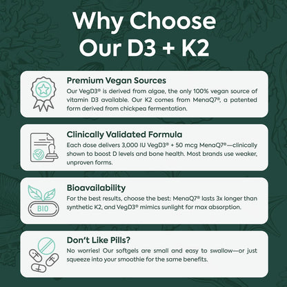 Organics Ocean Better D3 K2 maximum bioavailability supplement capsule presentation