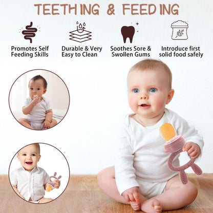 Safe infant teether pacifier feeder for baby led weaning