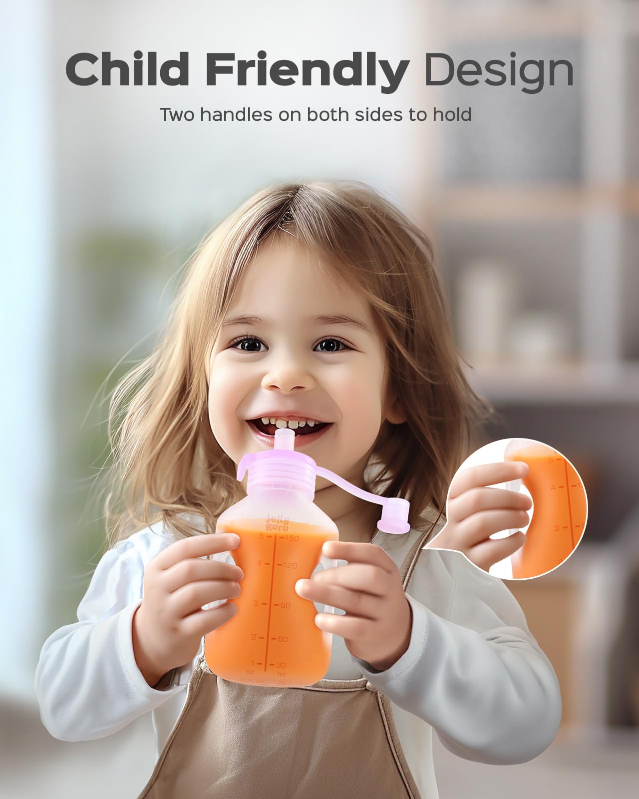 Jelly Ruru refillable squeeze pouches with side handles