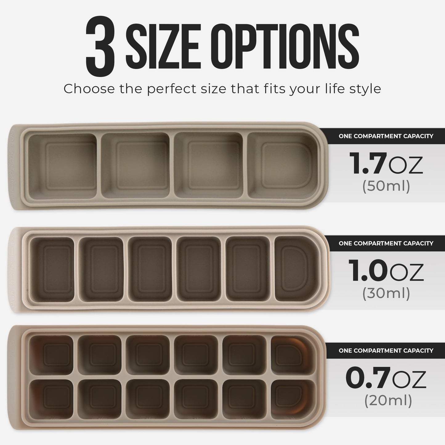 Labeling area on the Firgi freezer tray lid
