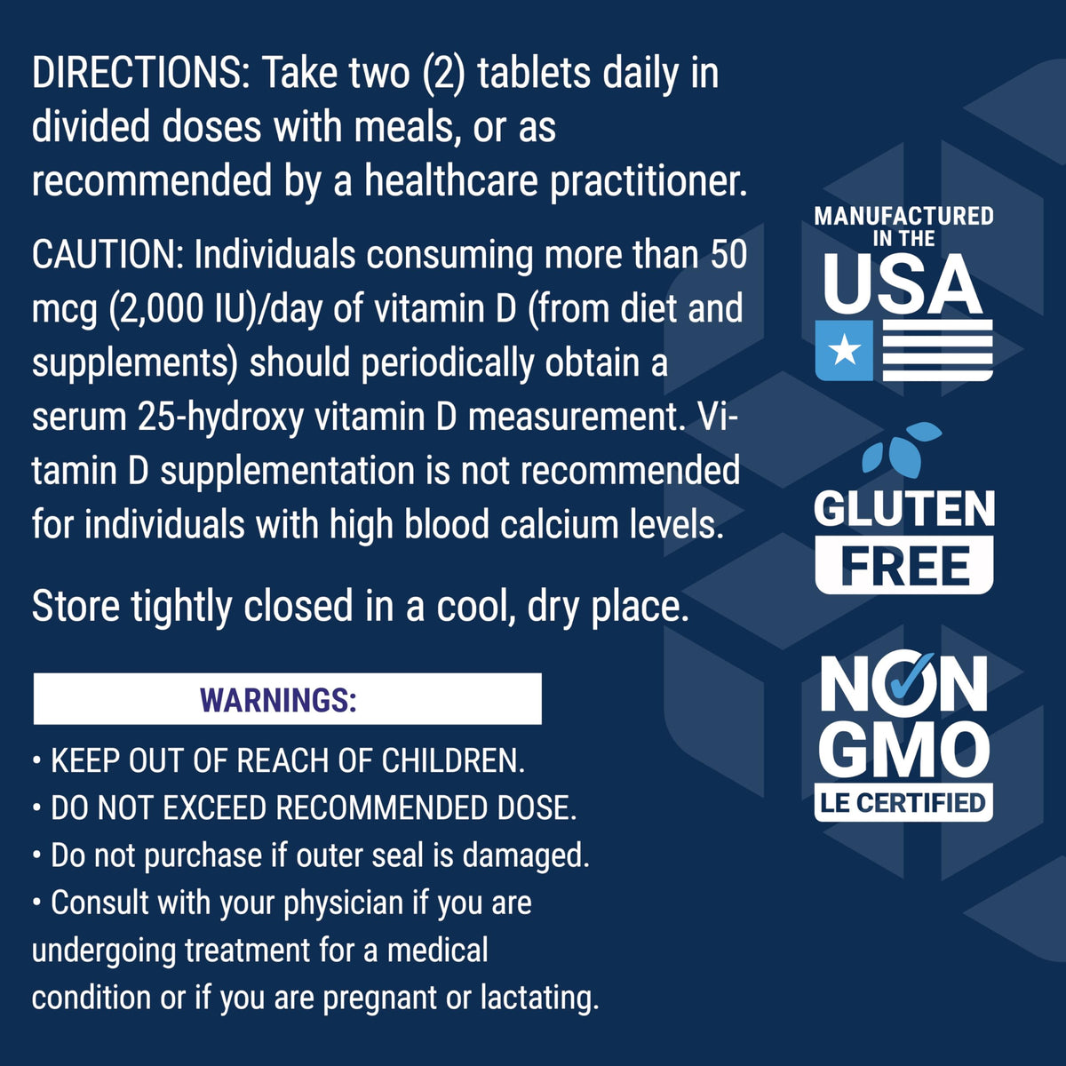 Life Extension high potency vitamin ingredients panel