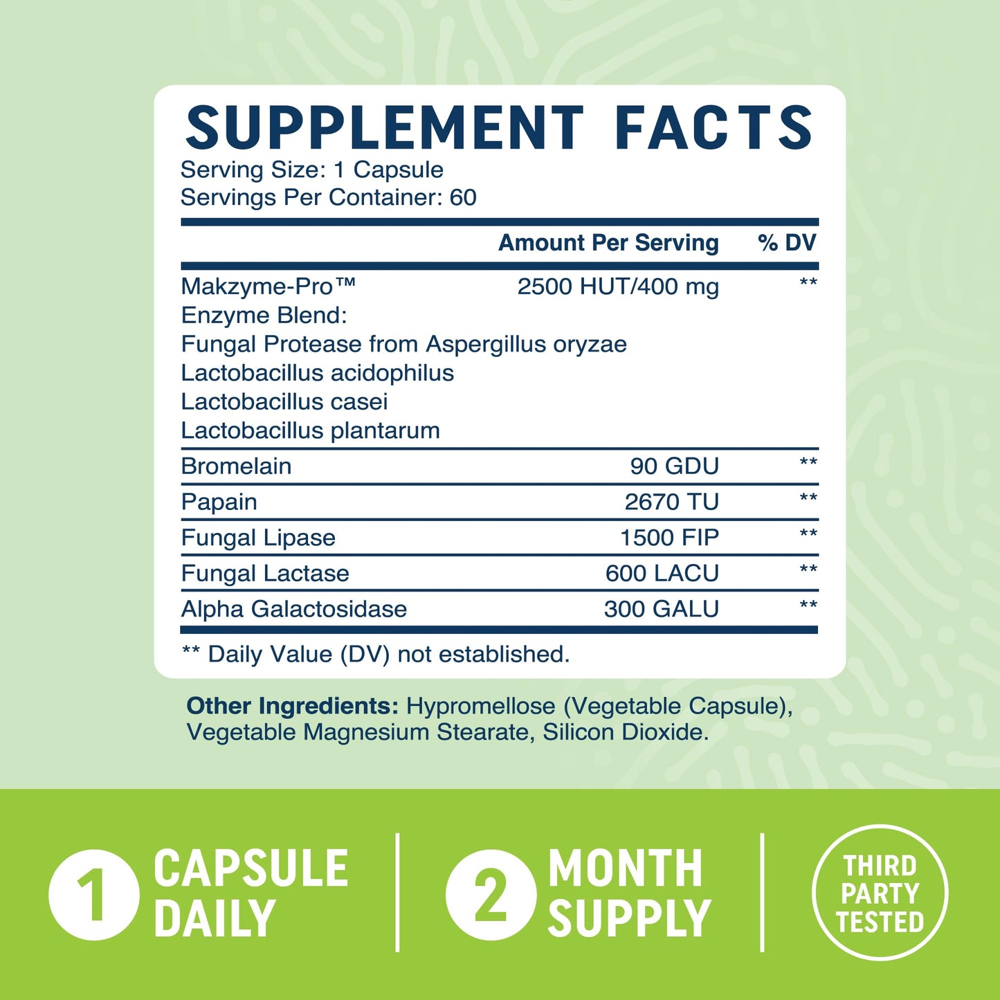MAV Nutrition probiotic multi enzyme complex for men and women intestinal care.