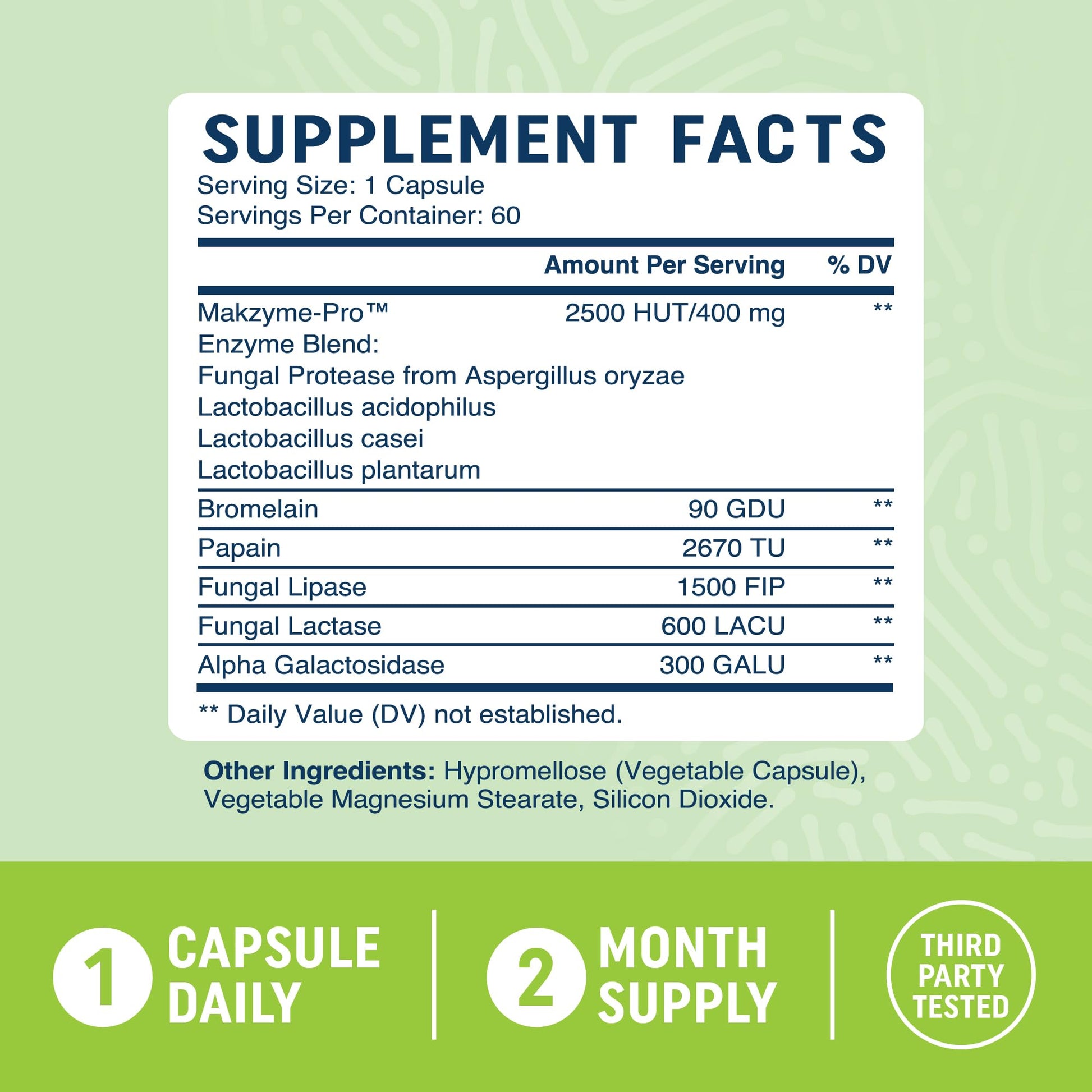 MAV Nutrition probiotic multi enzyme complex for men and women intestinal care.